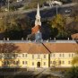 Újpest-Clarisseum Szent István Király plébániatemplom légifotója